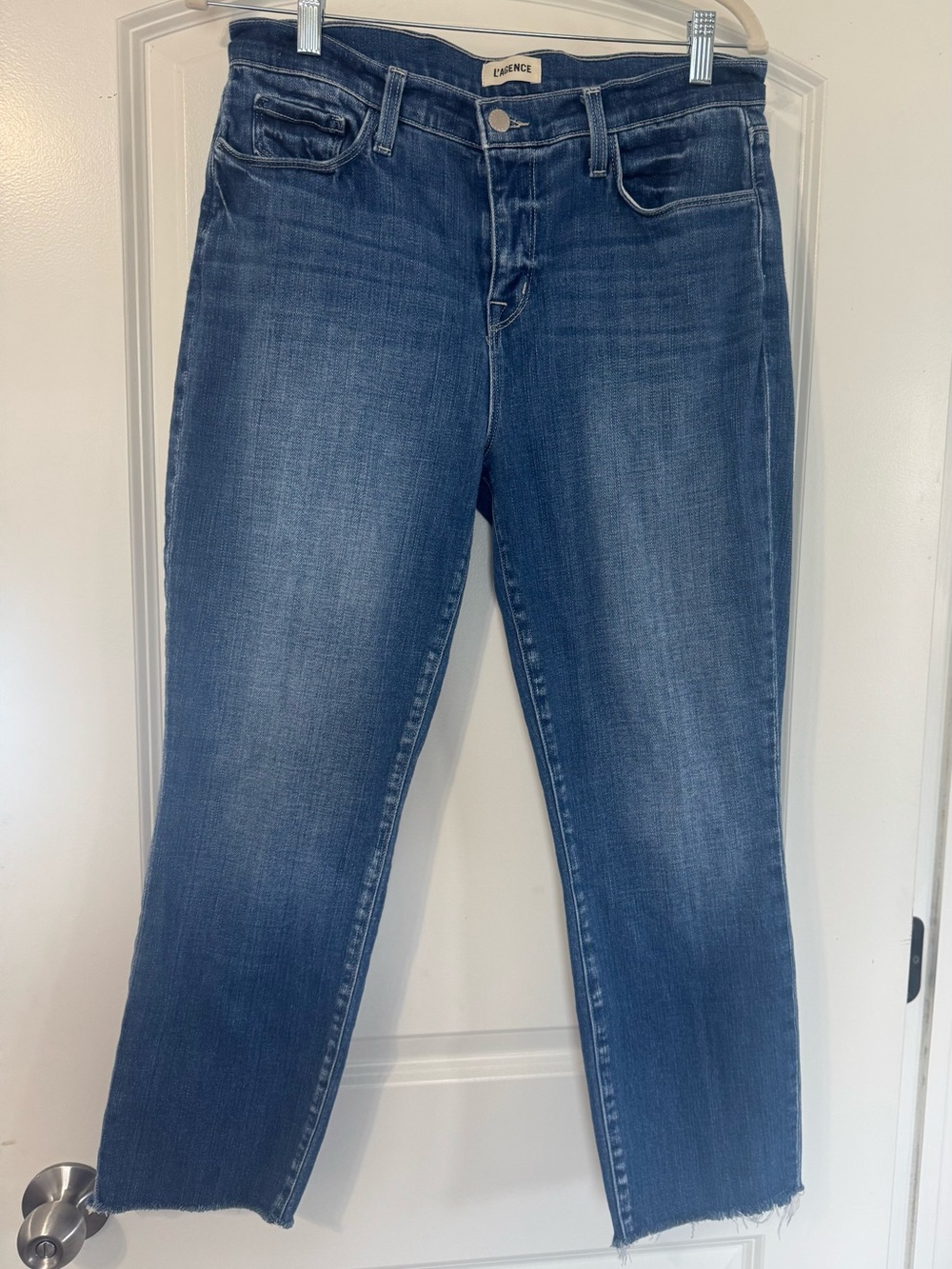 L’agence Women’s 30 Sada Cropped Slim Jeans Raw Hem